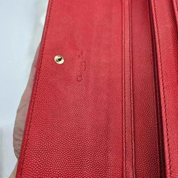 Dior Textured Red Grained Leather Wallet-on-Chain - Picture 15 of 16